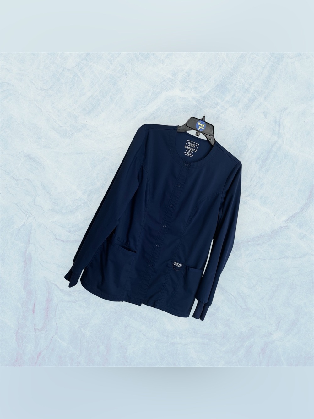 Cherokee Navy Snap Front Scrub  Jacket
Size S ~ Medical Staff